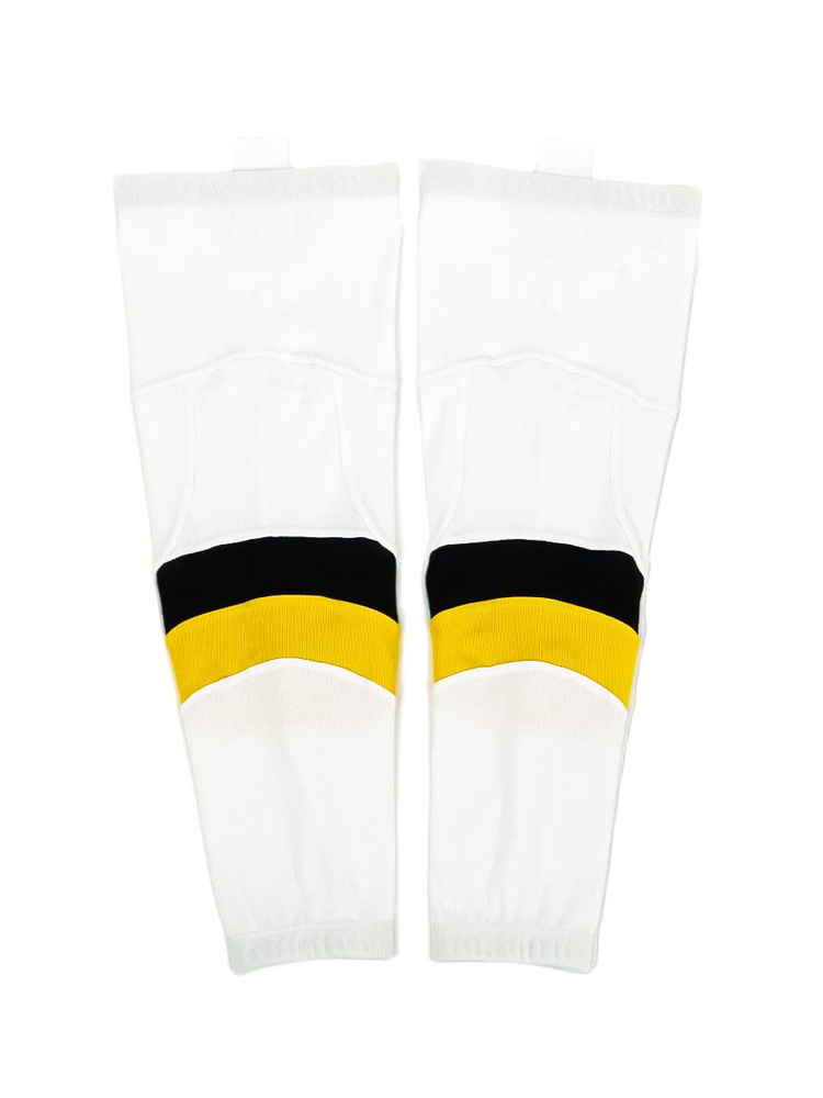 Гамаши хоккейные ВОЛНА №9 INT белый-черный-желтый #1