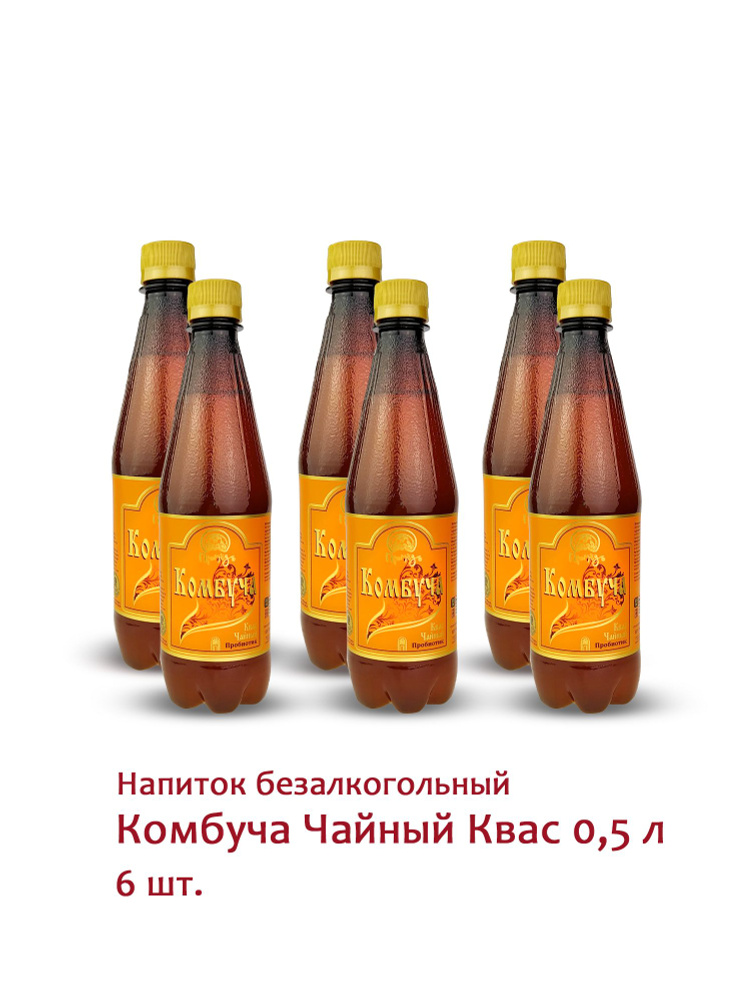 Набор напиток безалкогольный "Комбуча Чайный квас" 6 штх 0,5 л на меду и Иван-чае пробиотик с кислинкой #1