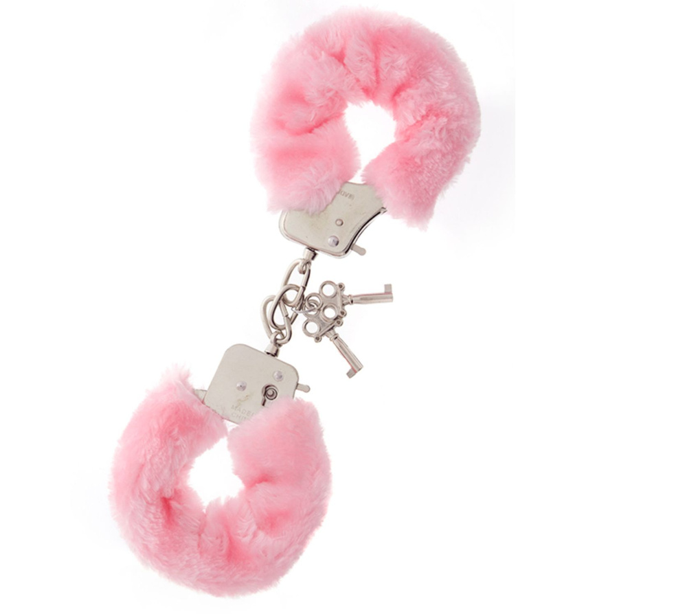 Dream Toys Металлические наручники с розовой меховой опушкой METAL HANDCUFF WITH PLUSH PINK  #1