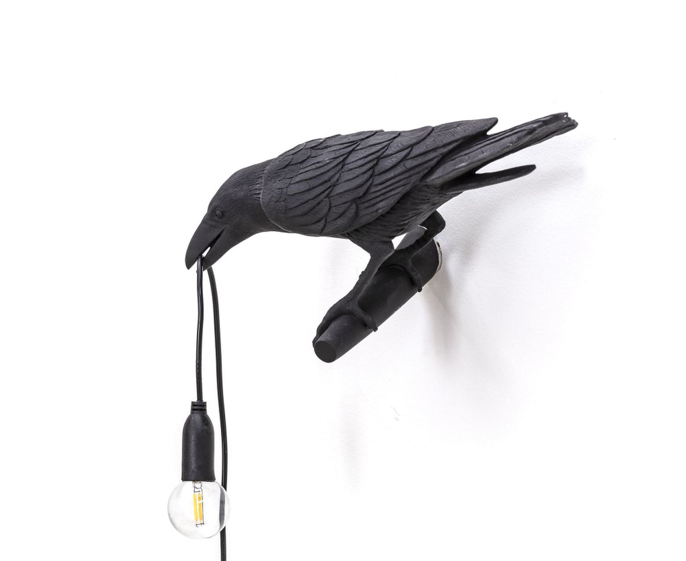 Бра настенный светильник птица ворон E14 40 Вт Bird Lamp черная Blesslight  #1