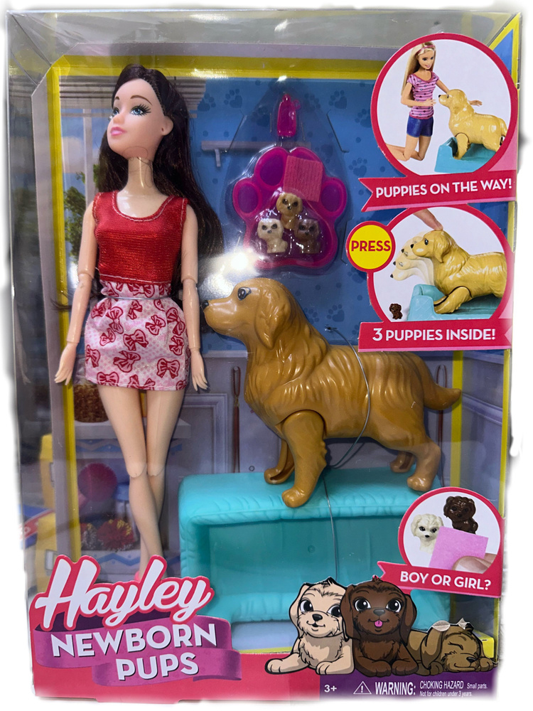 Набор Кукла Barbie и собака с новорожденными щенками #1