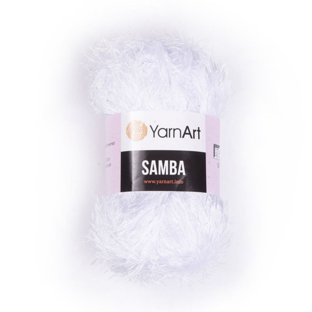 Пряжа для вязания YarnArt Samba 501 супер белый 100 гр/150 м 100% полиэстер  #1