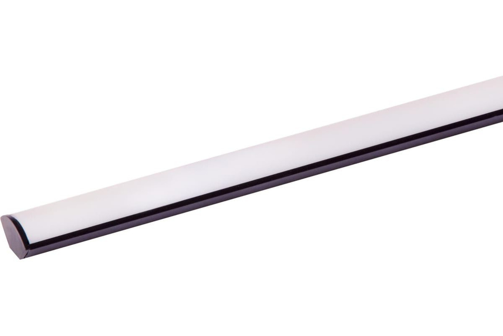 Алюминиевый профиль угловой черный 1616 (2 м), матовый рассеиватель, 2 заглушки, 3 крепежа TDM  #1
