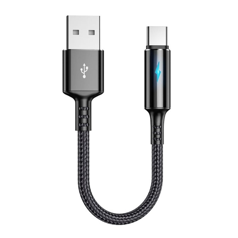 Компактный кабель USB C-A для зарядки и передачи данных, 2,4 А, шнур зарядного устройства, короткий 25 #1