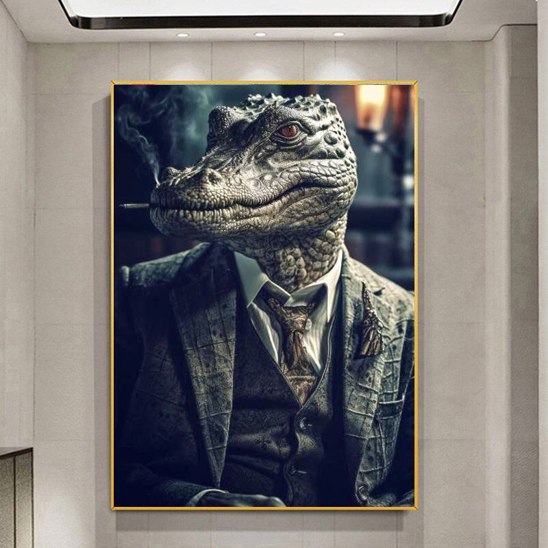Pechat vip Картина "Интерьерная на холсте Брутальный Крокодил", 70 х 50 см  #1