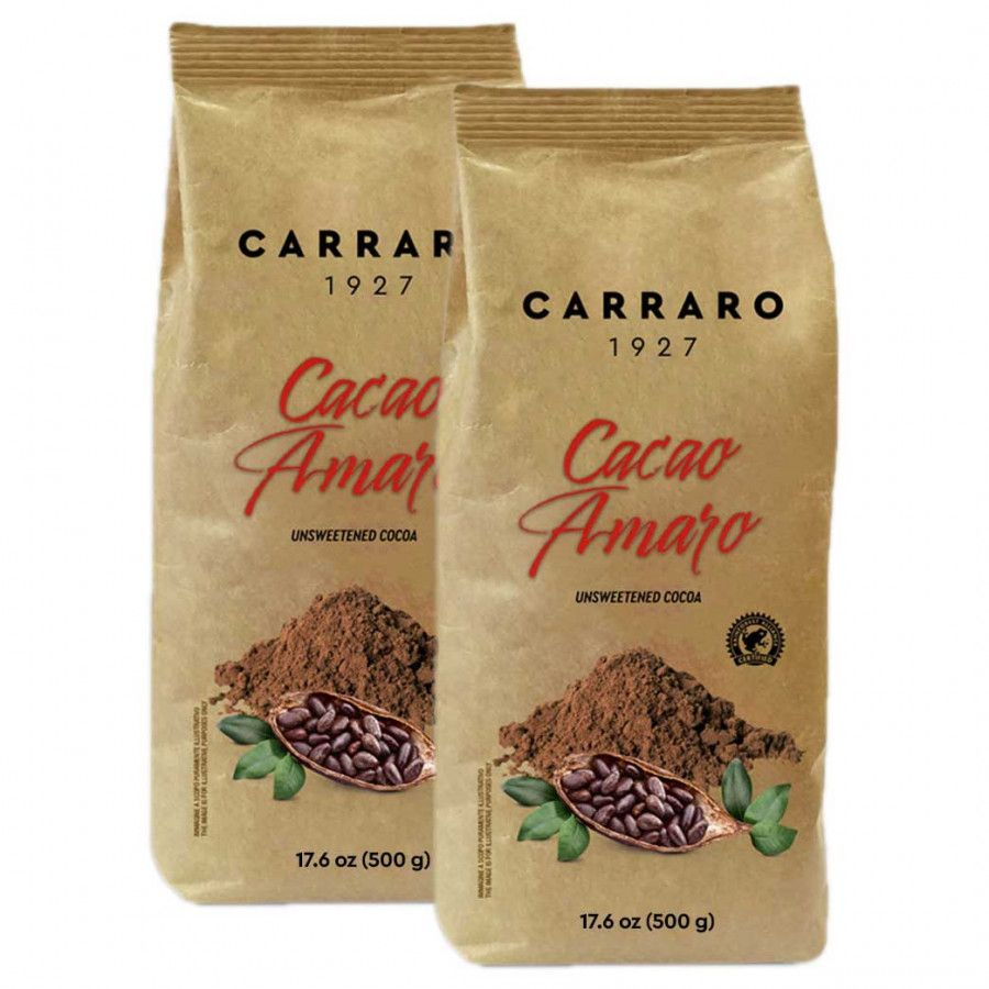Какао Carraro Cacao Amaro (Какао Амаро), крафт пакет, 2x500г #1