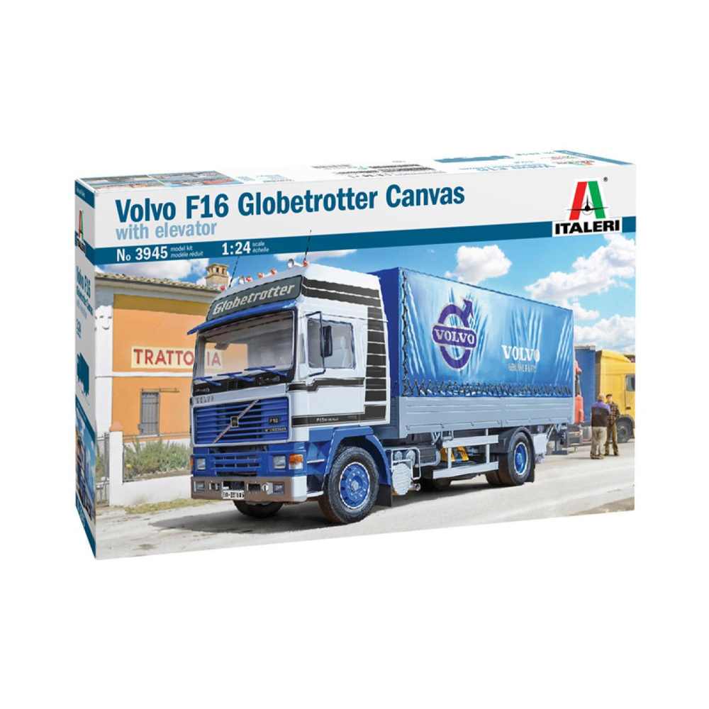 Italeri Сборная модель 3945 VOLVO F16 Globetrotter Canvas Truck with elevator 1:24 #1