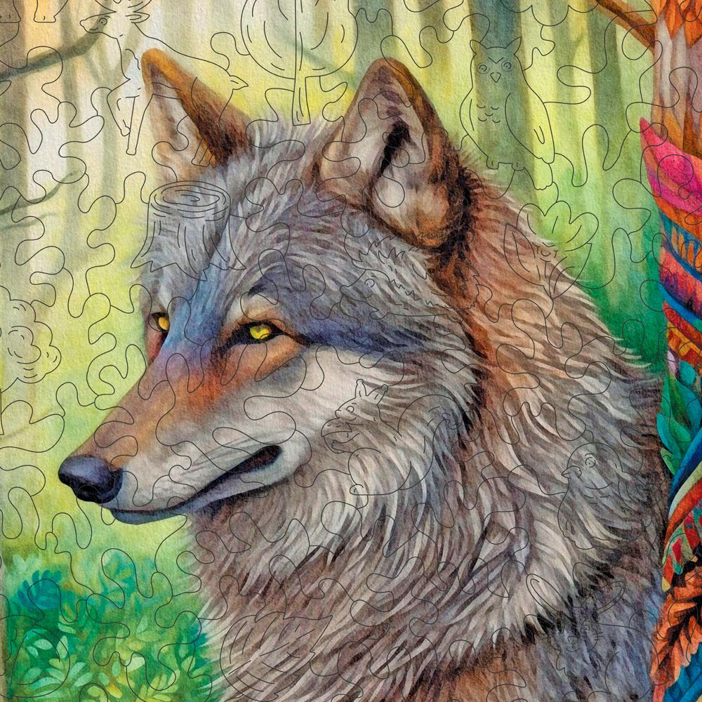 Деревянный пазл Гербера Волк серия Лесные животные #1