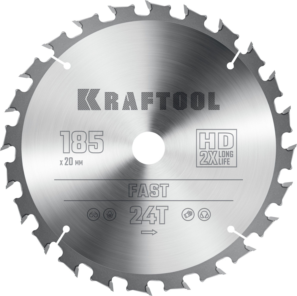 Диск пильный по дереву KRAFTOOL Fast 185 х 20 мм 24Т, (36950-185-20) #1