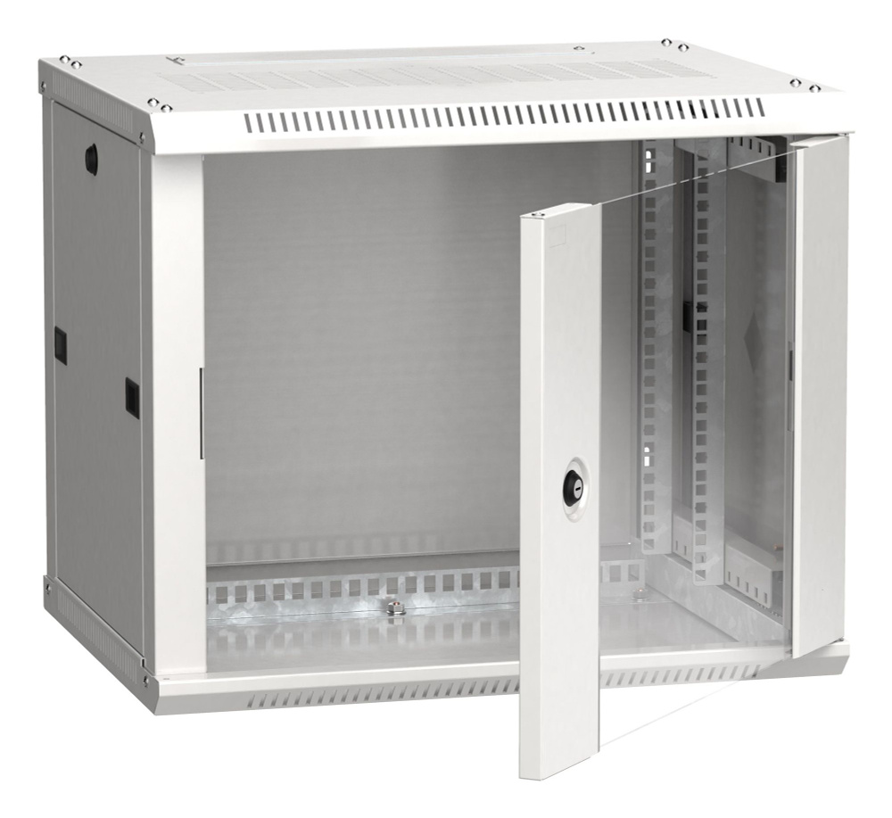 Шкаф коммутационный ITK Linea W (LWR3-06U64-GF) настенный 6U 600x450мм пер.дв.стекл 90кг серый 350мм #1
