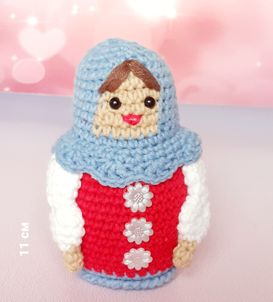 Вязаная Матрёшка, игрушка ручной работы - купить с доставкой по ...