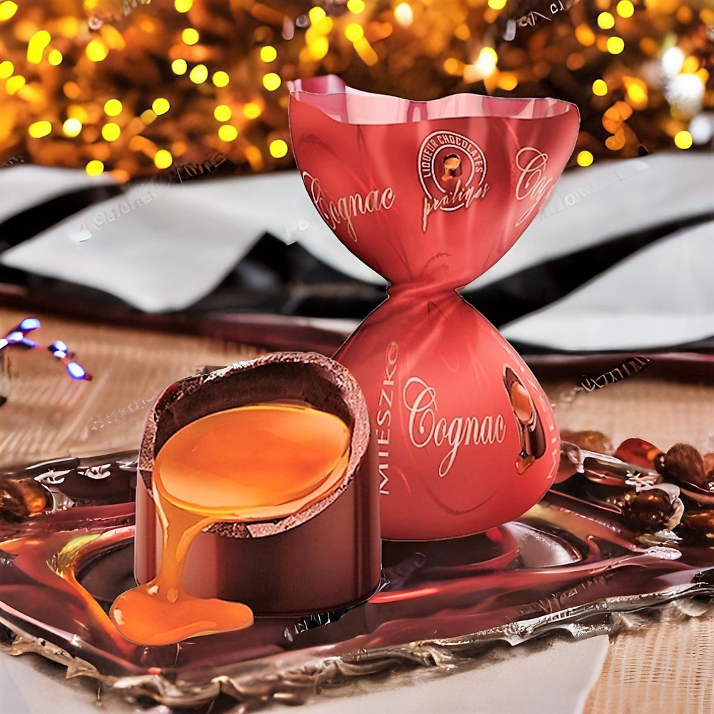 Конфеты COGNAC LIQUEURS в темной шоколаде со вкусом коньяка,1 кг, Mieszko  #1
