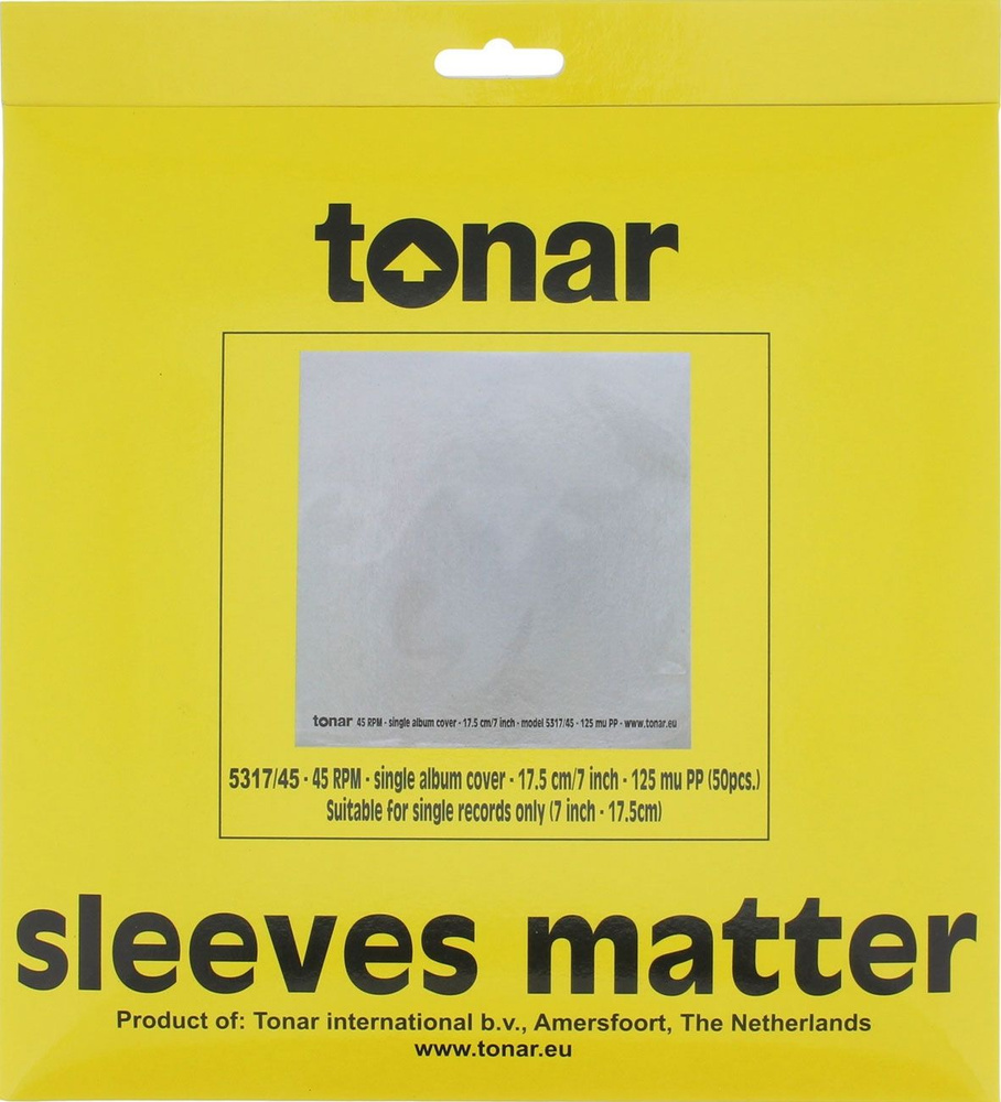 Внешний конверт Tonar OUTER SLEEVES для пластинок 7 дюймов (50 шт. в упаковке)  #1