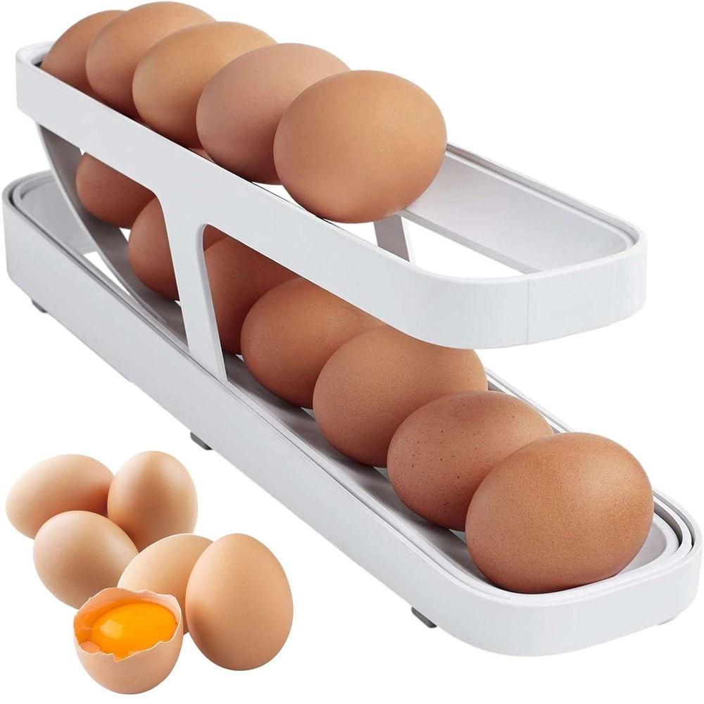 Подставка для яиц. Контейнер для хранения яиц на 14 штук. Держатель для яиц в холодильник с автоматической #1