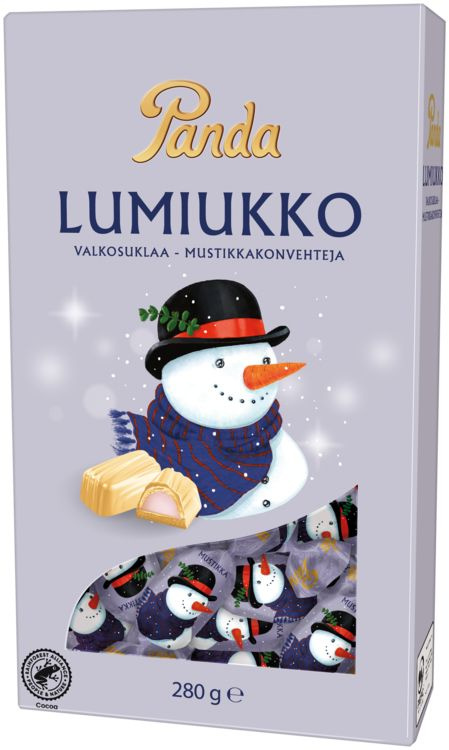 Шоколадные конфеты Panda lumiukko белый шоколад с чернично-молочно-трюфельной начинкой 280 г (из Финляндии) #1