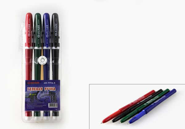 ASMAR Ручка Гелевая, толщина линии: 0.5 мм, цвет: Разноцветный, 4 шт.  #1