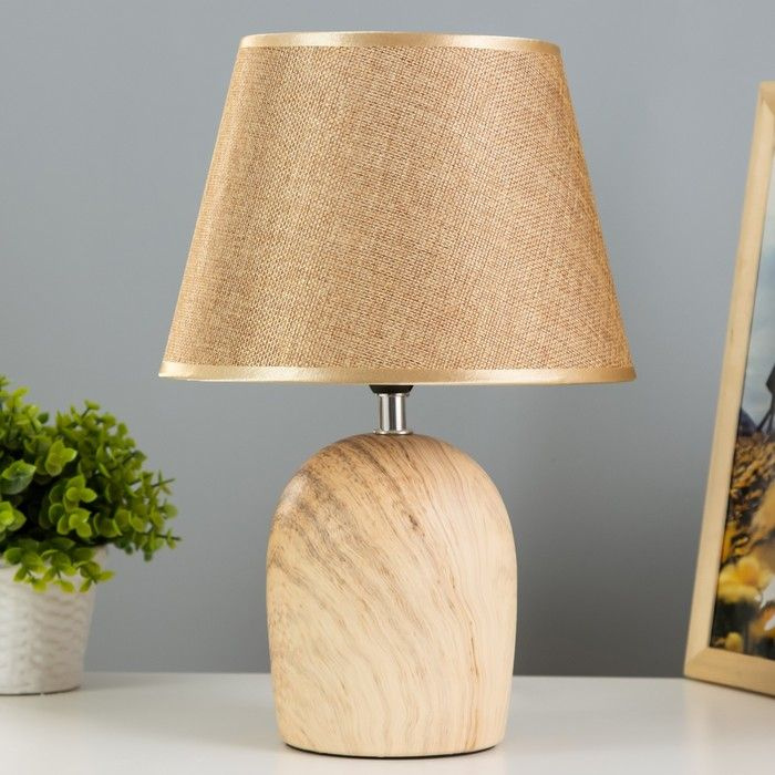 Настольная лампа "Вудланд" E14 40Вт коричневый 23х23х35 см. #1