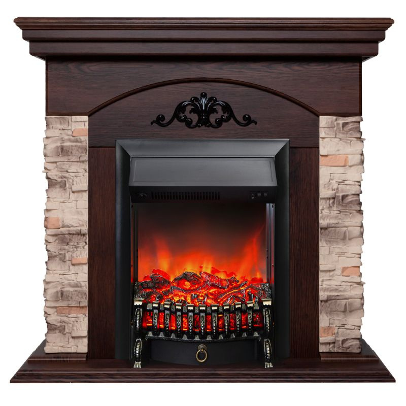 Каминокомплект Realflame Rockwood STD NT-F316 с очагом Fobos Lux BL 750Вт античный дуб  #1