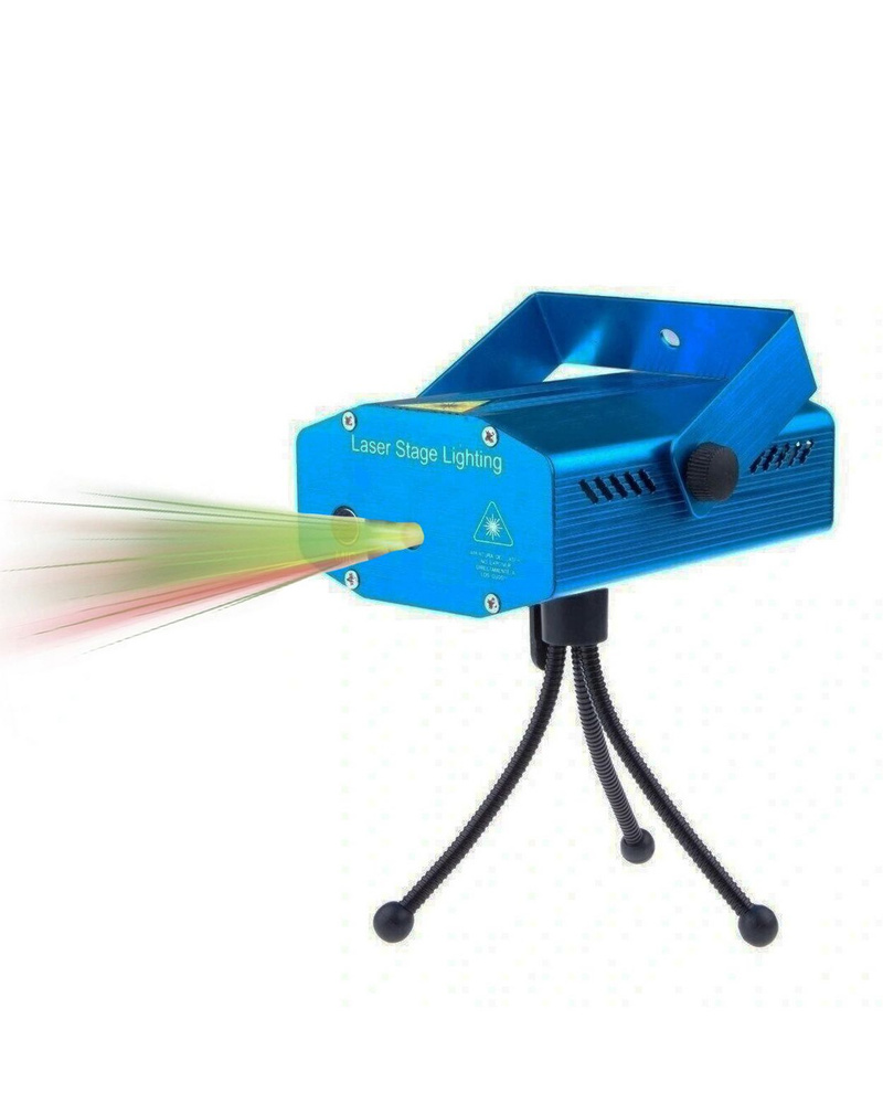 Лазерный проектор RoHS JIN-6Q (точки+фигуры+микрофон) (синий)  #1