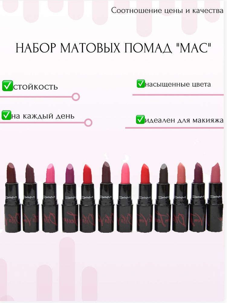 Набор матовых помад Mac - купить с доставкой по выгодным ценам в ...