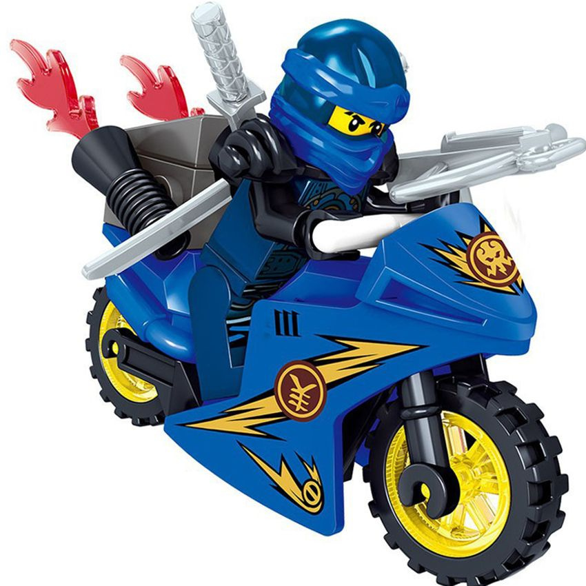 Фигурка Ninja Ниндзяго, Ниндзя Джей на мотоцикле, конструктор для мальчиков  #1