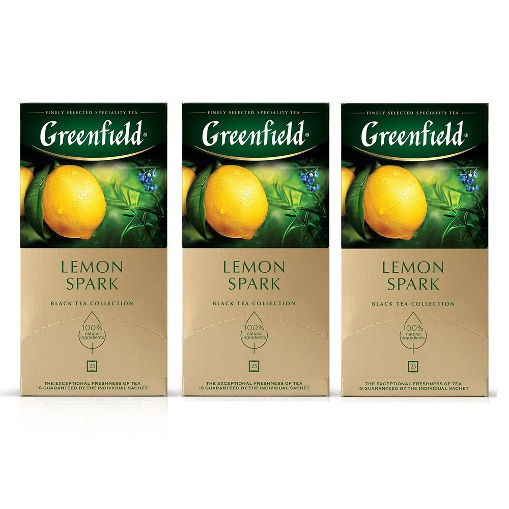 Чай черный Greenfield Lemon Spark в пакетиках (1,5 г х 25 шт), 3 упак #1