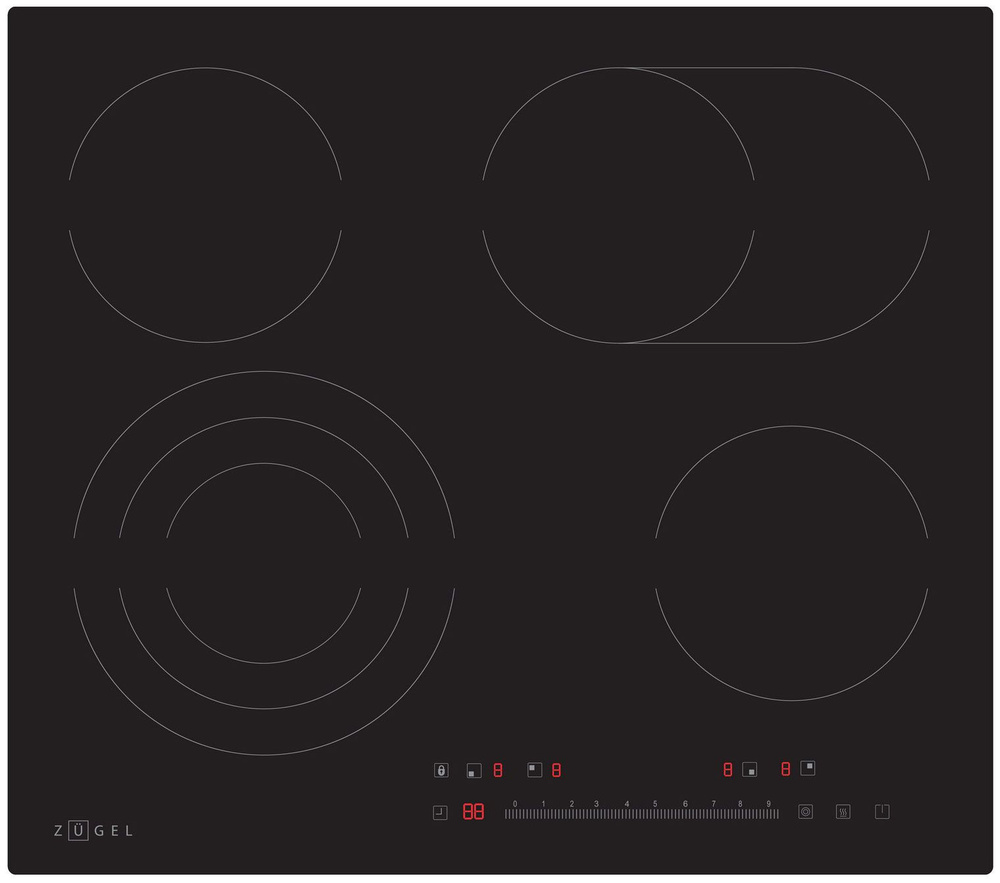 ZUGEL Электрическая варочная панель ZEH607B, черный #1
