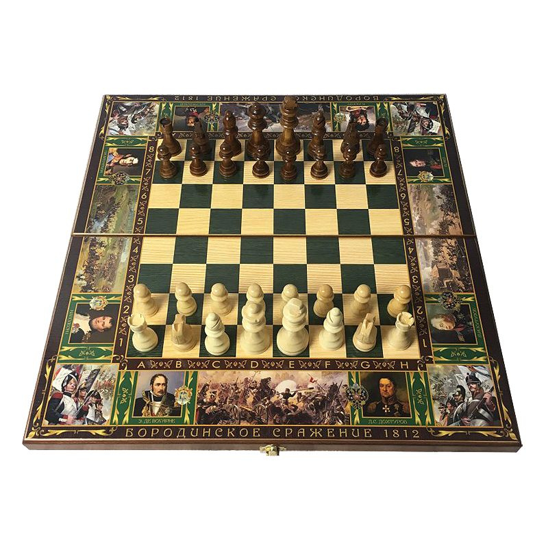 Подарочные нарды и шахматы Бородинская битва #1