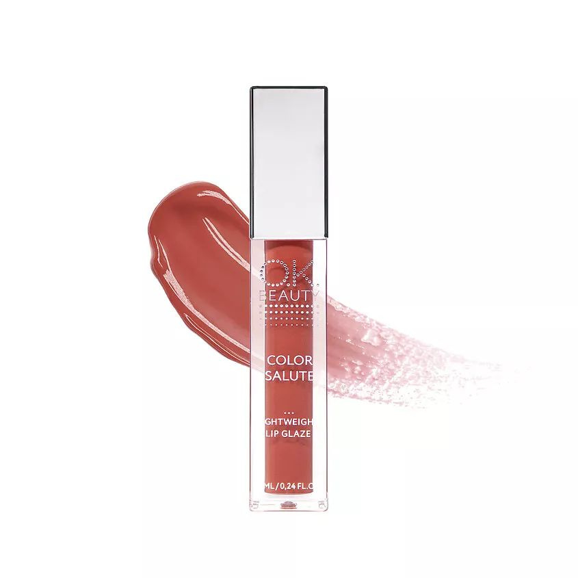 OK BEAUTY Легкий сияющий блеск для губ OK BEAUTY COLOR SALUTE LIGHT WEIGHT LIP GLAZE, Supermodel 7 мл #1