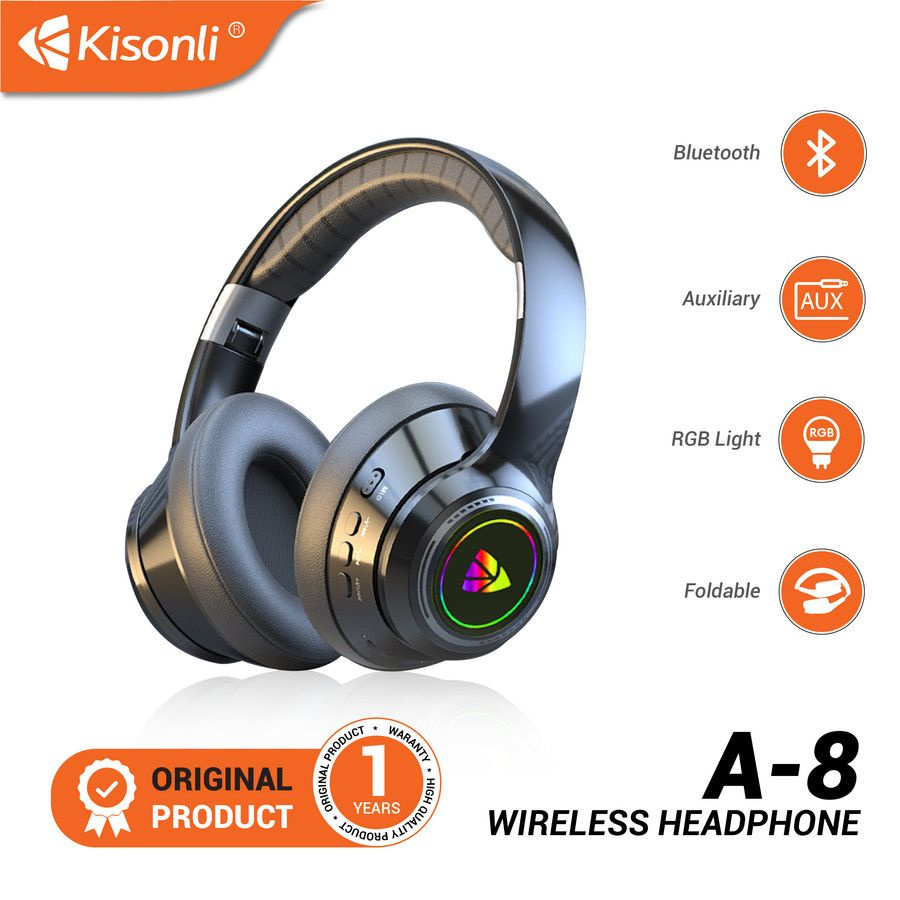 Беспроводные наушники для игр KISONLI Wireless Headphone Gaming Headset Bluetooth A8 с многокрасочной #1