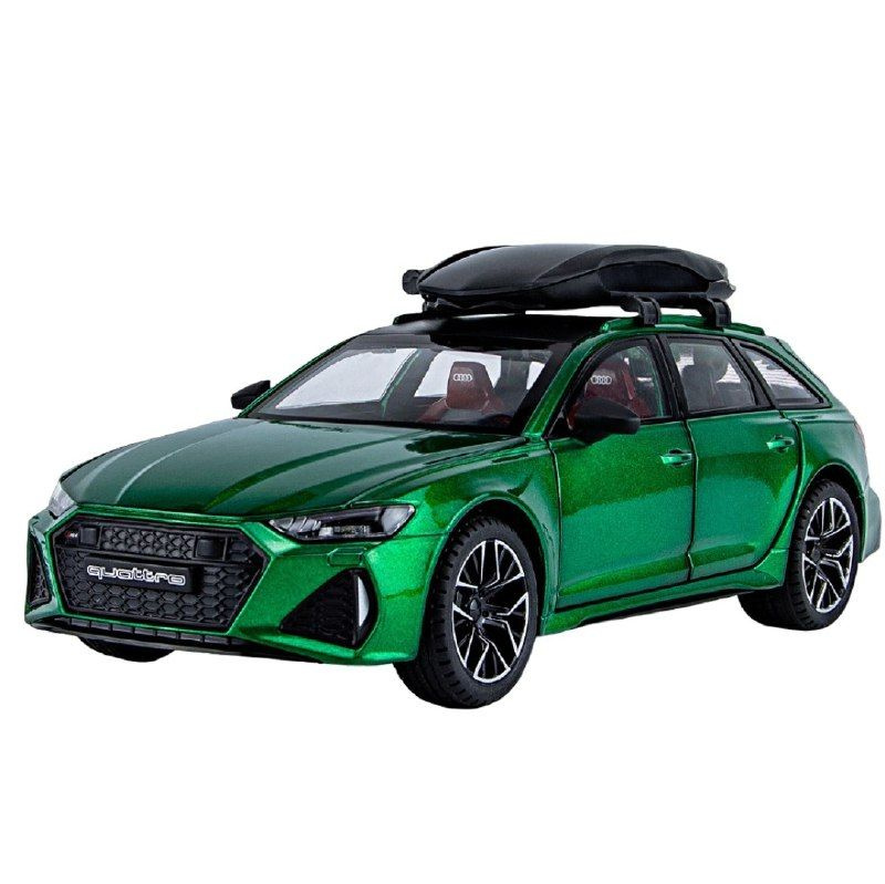 Коллекционная машинка игрушка металлическая Audi RS6 с багажником на крыше масштабная модель 1:24  #1