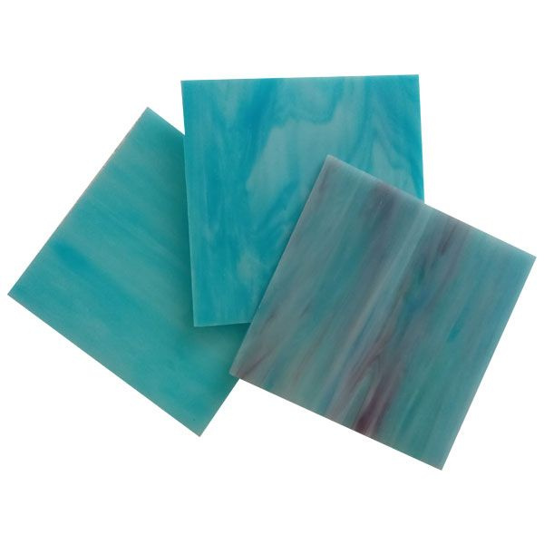Цветное стекло для мозаики и витражей Тиффани Triple Blue 3 шт. 10 на 10 см.  #1