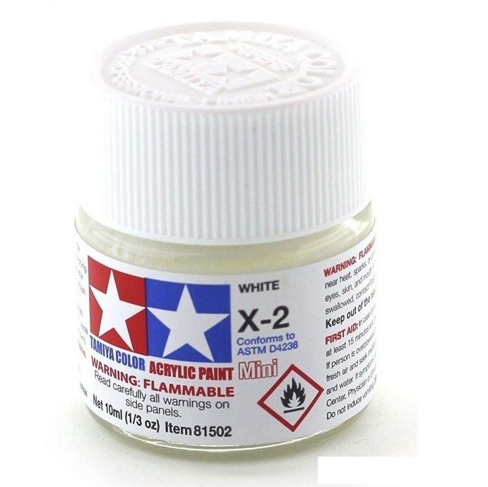 Краска акриловая X-2 White gloss, acrylic paint mini 10 ml. (Белый глянцевый) Tamiya 81502  #1