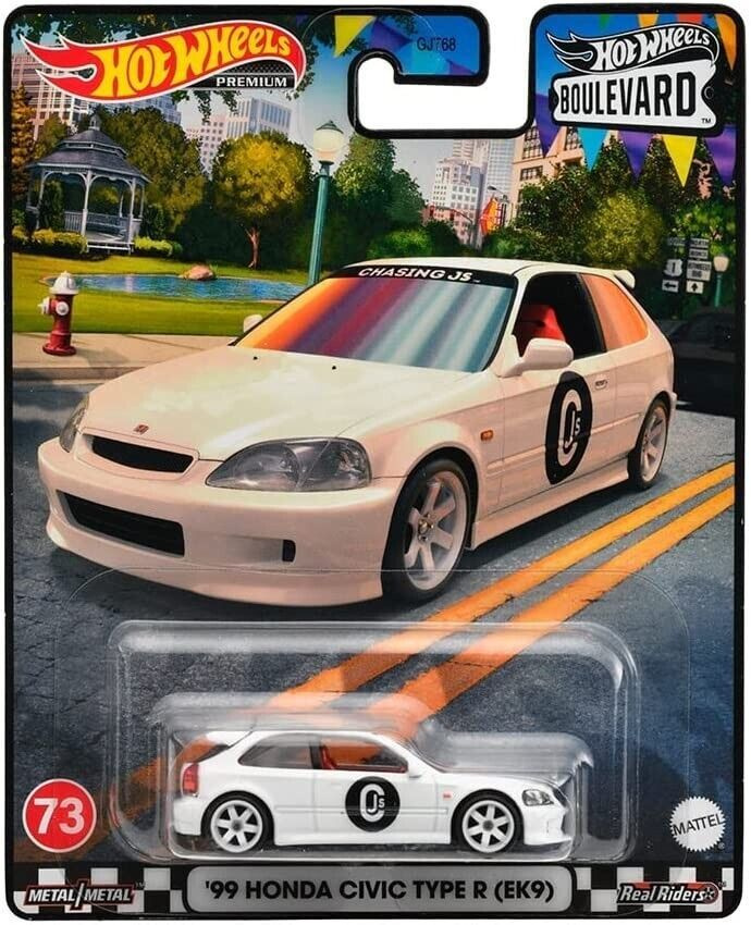 Коллекционная Premium машинка Hot Wheels '99 Honda Civic Type R (EK9) Championship White (коллекция Boulevard #1