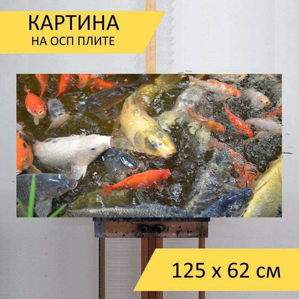 LotsPrints Картина "Рыбы, карп, масштаб 17", 125  х 62 см #1