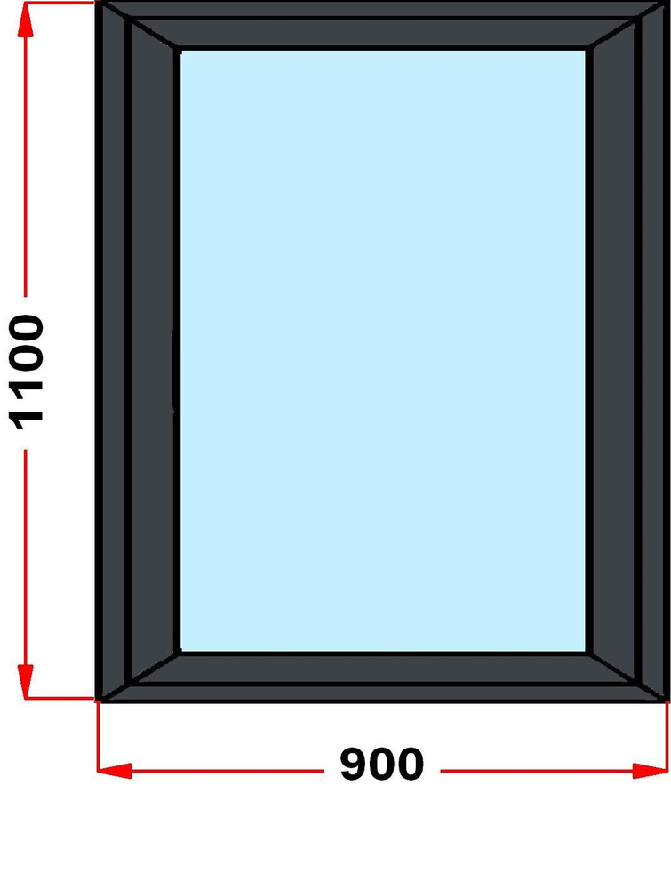 Окно из профиля Grunder 70 мм (1100 x 900), с поворотно-откидной створкой, стеклопакет 3 стекла, левое #1