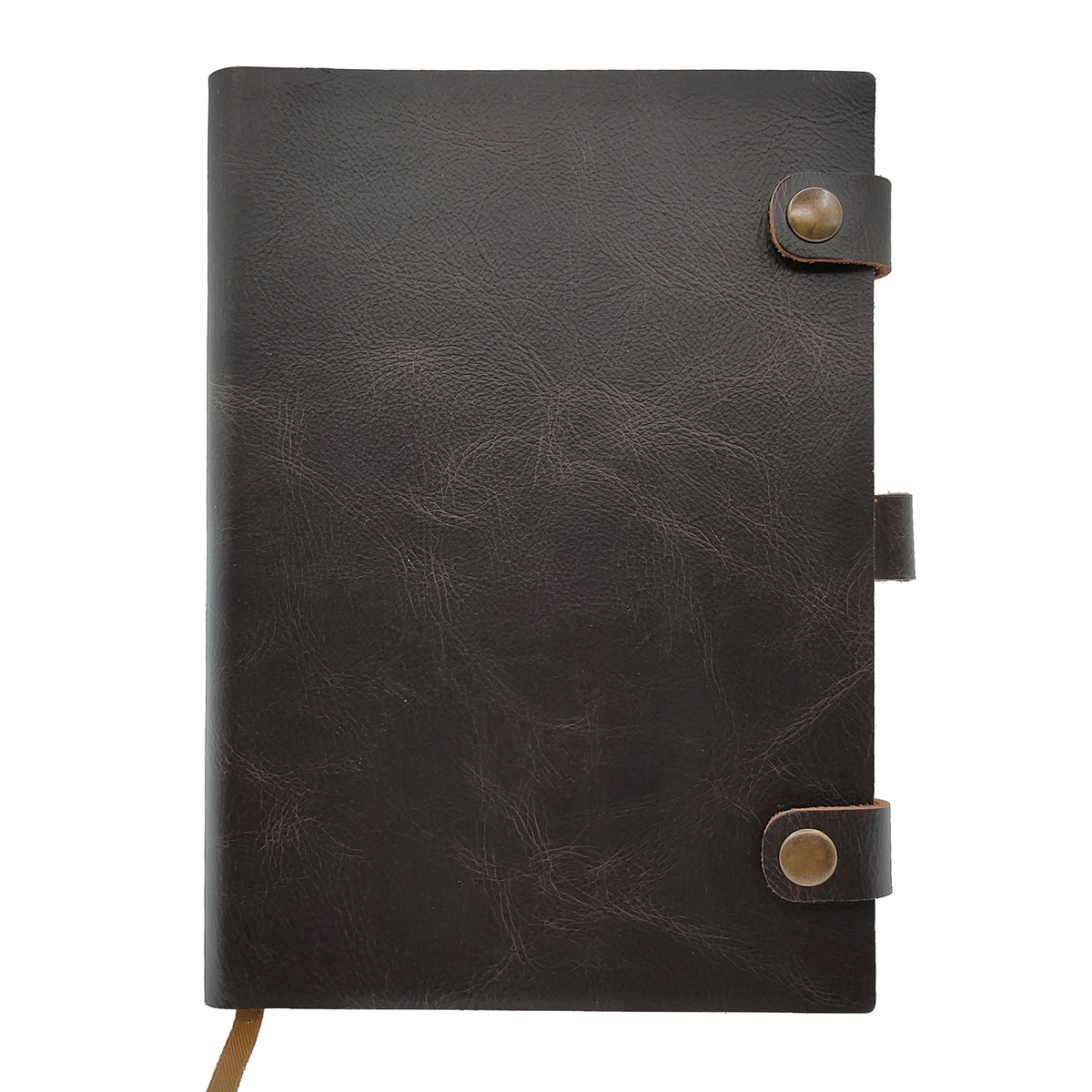 Кожаный ежедневник Shiva Leather с отделкой Pull-Up, с застежкой на две кнопки и хлястиком под ручку