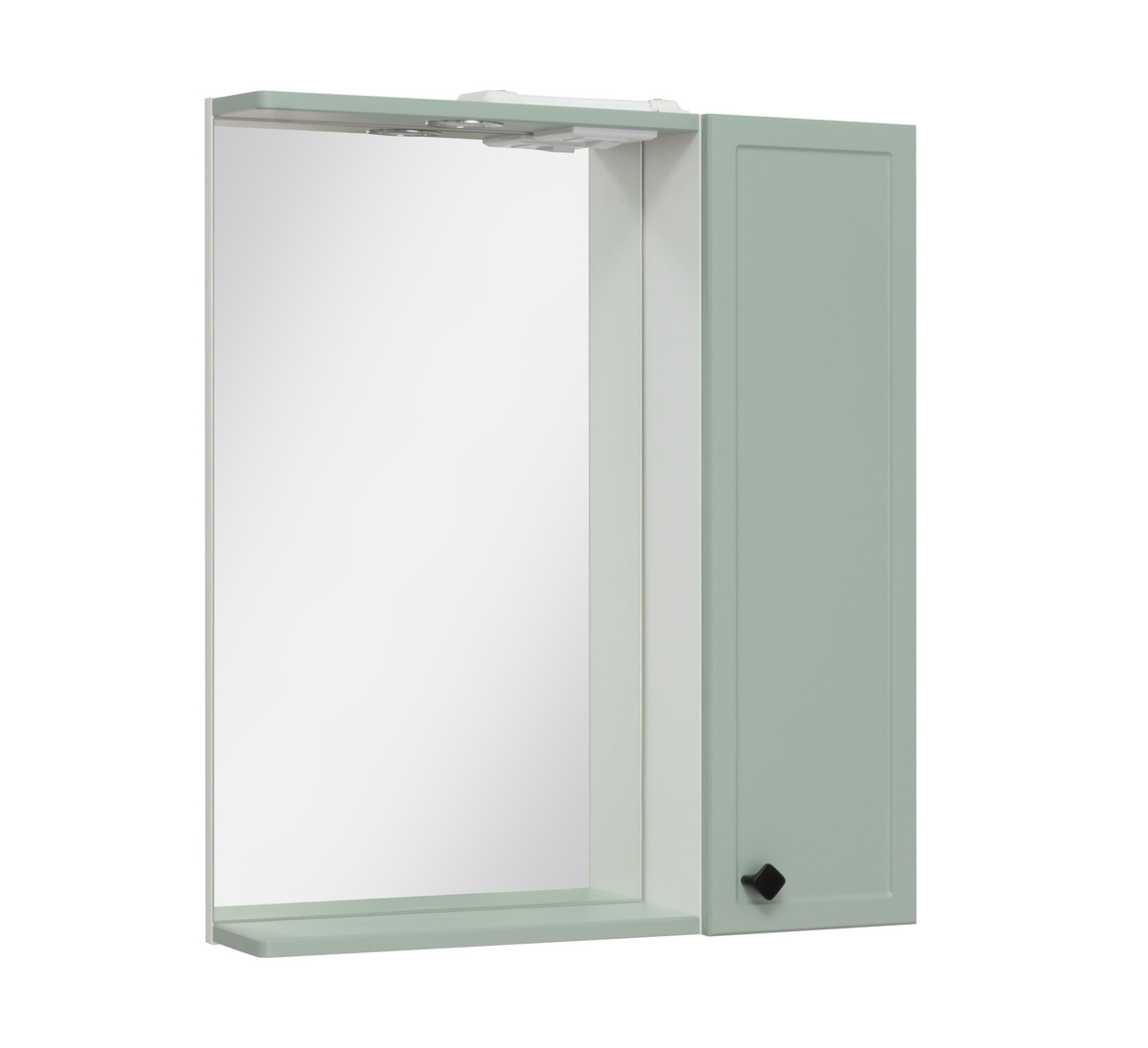 Зеркало шкаф для ванной / Runo / Римини 65 / мята / правый