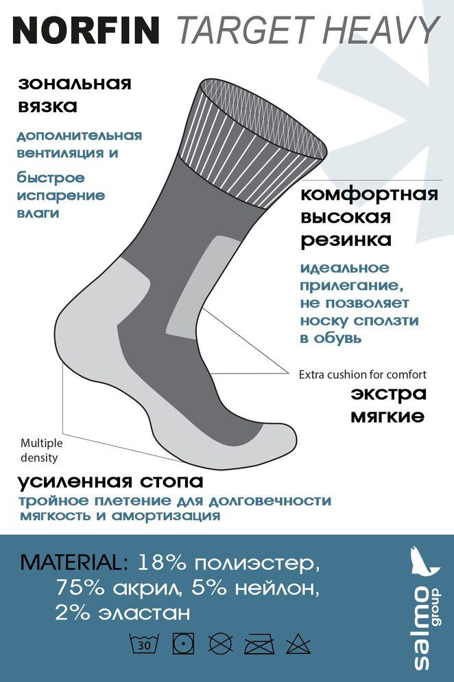 T1P мягкие и теплые термоноски идеально подойдут для рыбалки и охоты, а также для ежедневного использования. Специальная вязка обеспечивает идеальное прилегание и не позволяет носку сползти в обувь. Материал – сочетание акрила, полиэстра, эластана и шерсти, благодаря чему, теплый воздух не уходит наружу, а создает теплую прослойку между ногой и носком, не позволяя холодному воздуху проникать внутрь. - Размер: 39-41 - Состав материала: 70% акрил, 20% полиэстер, 5% шерсть, 5% эластан - Окружающая температура: прохладно - Активность: низкая.