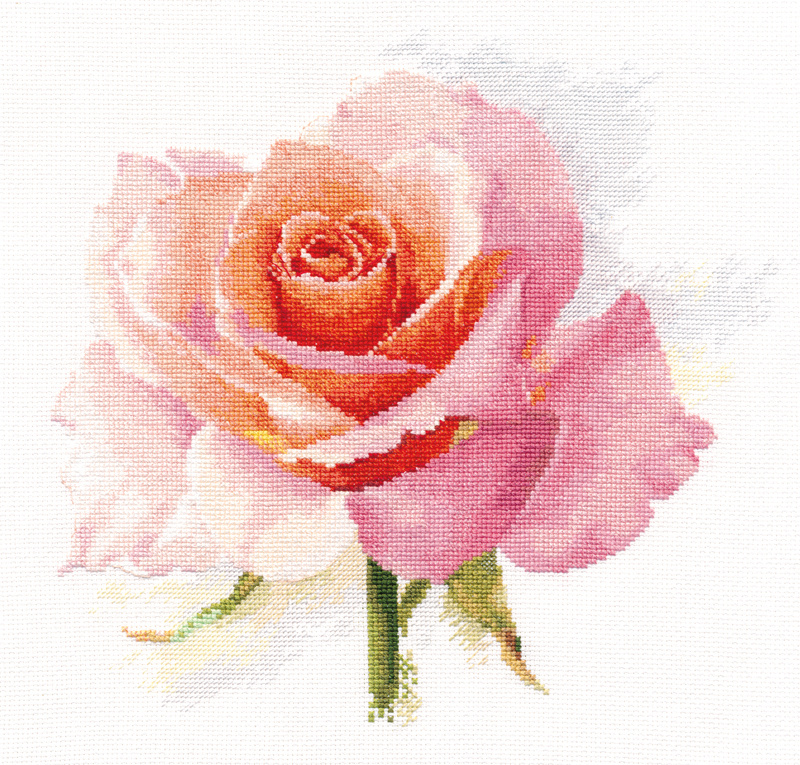 Набор для вышивания крестом Алиса "Дыхание розы. Нежность" 2-40, 24х24см  #1