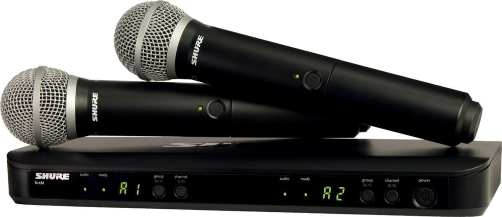 SHURE BLX288E/PG58-M17 вокальная двухканальная радиосистема с ручными передатчиками PG58, динамическими #1