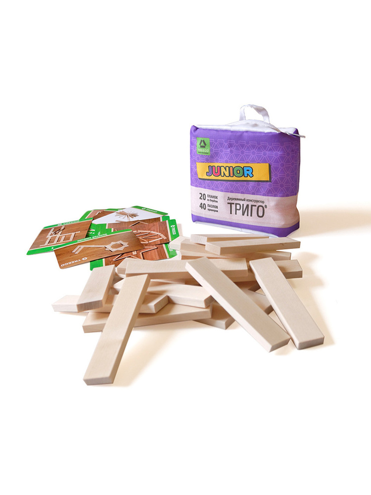Триго Junior деревянная игра-конструктор из берёзовых дощечек  #1