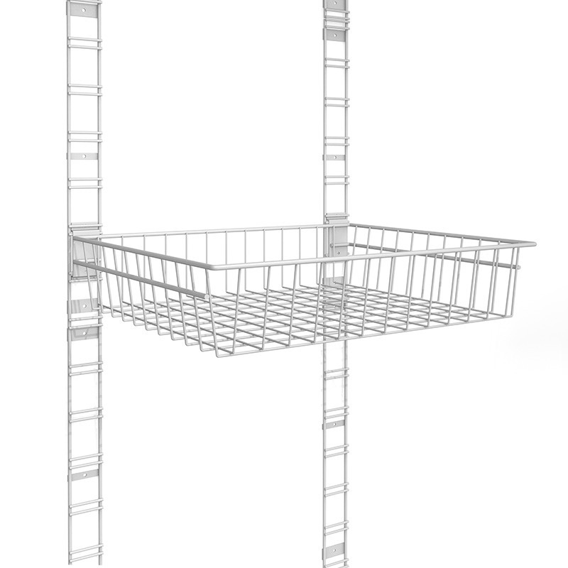 Гардеробная система/Корзина сетчатая 498х400х100 мм под вертикальные направляющие, цвет Металлик  #1