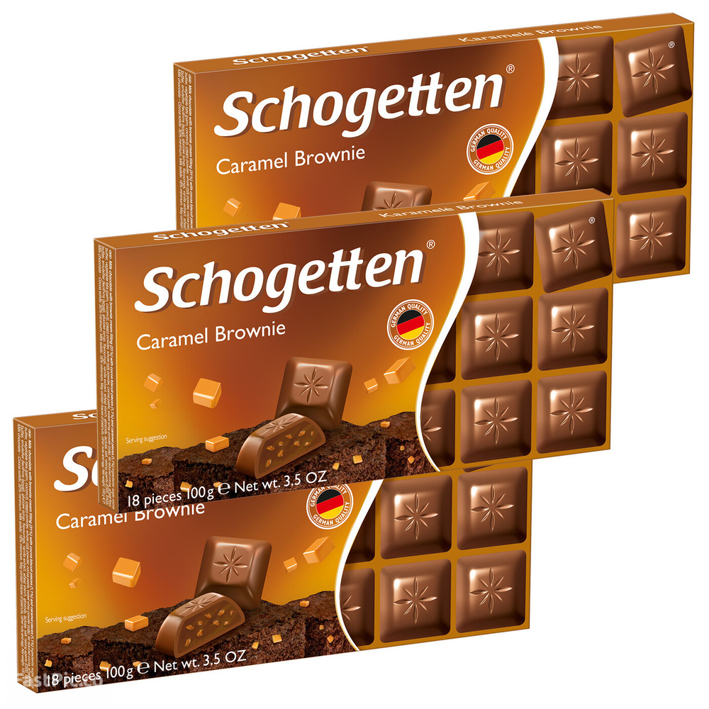 Шоколад Schogetten, Caramel Brownie (Германия), 3шт по 100г. #1