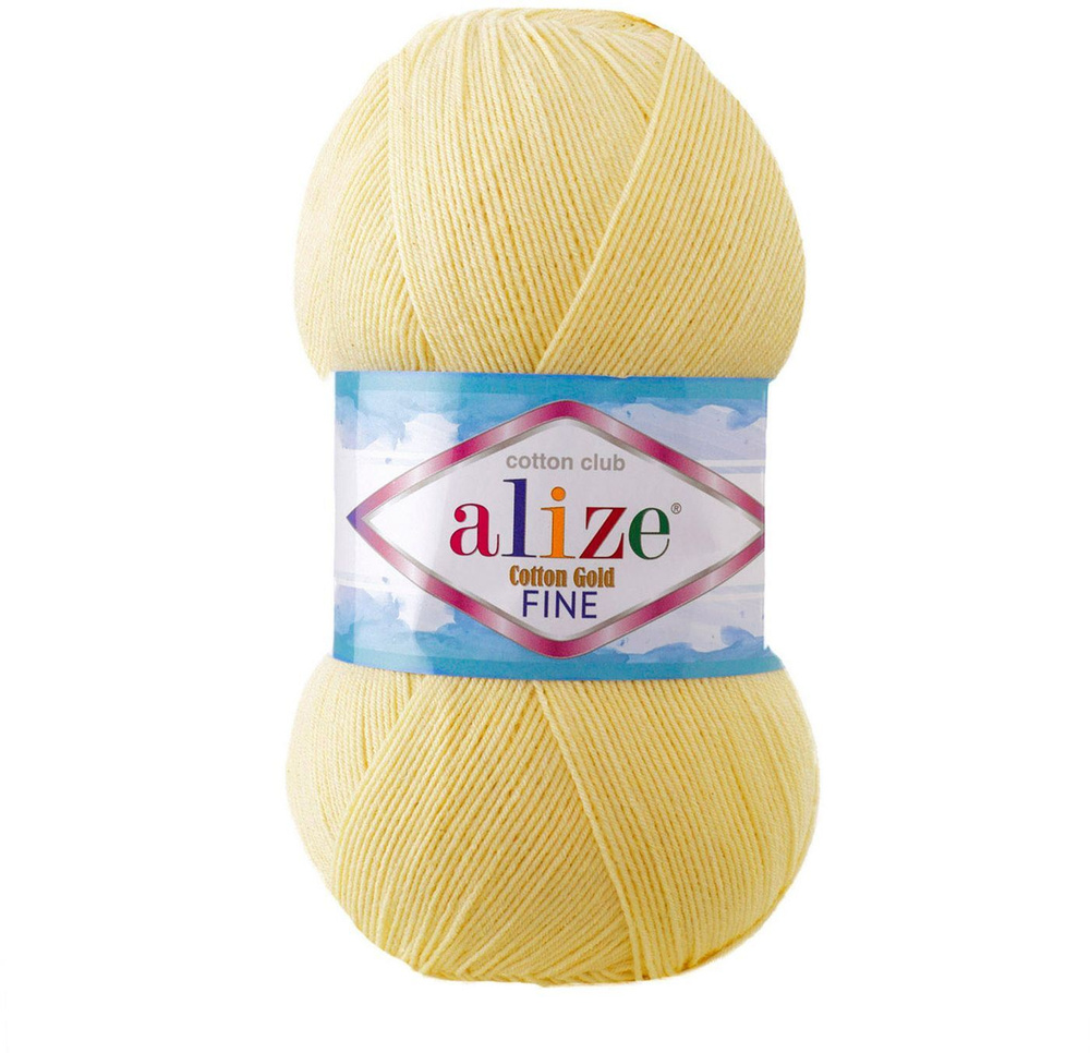 Пряжа Alize Cotton Gold Fine, 7731300, 187 светлый-лимон, 100 г, 660 м, 5 шт #1