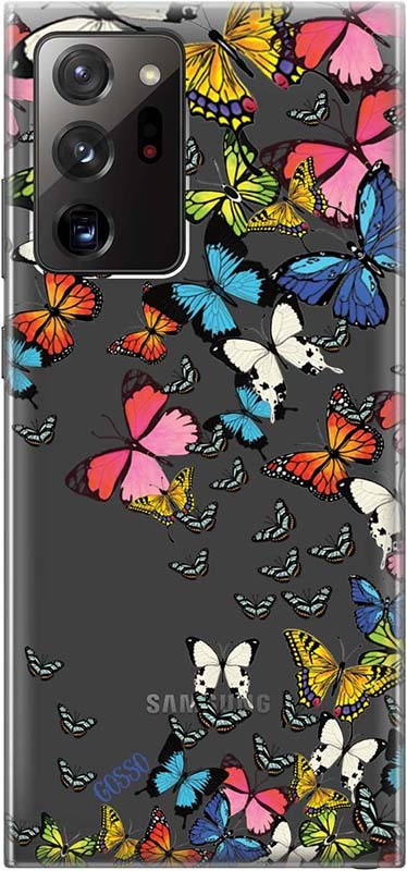 Ультратонкий силиконовый чехол-накладка для Samsung Galaxy Note 20 Ultra с 3D принтом "Magic Butterflies" #1