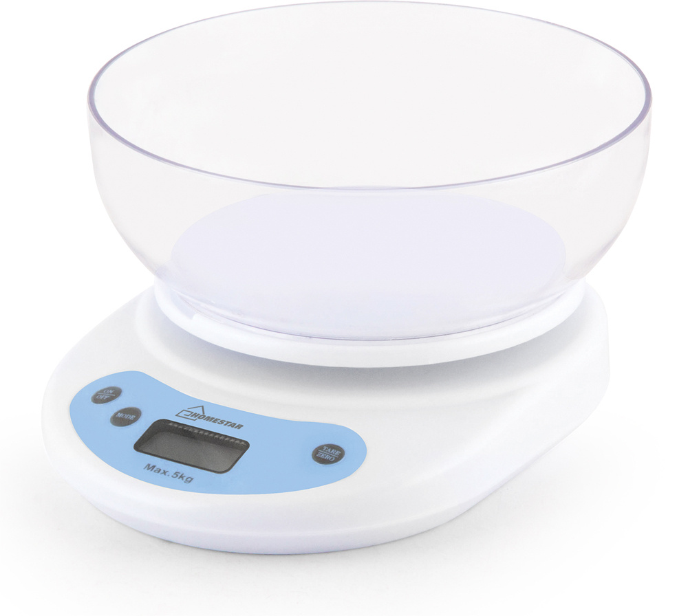 Весы кухонные электронные "Homestar" HS-3001 до 5 кг (белые) чаша круглая  #1