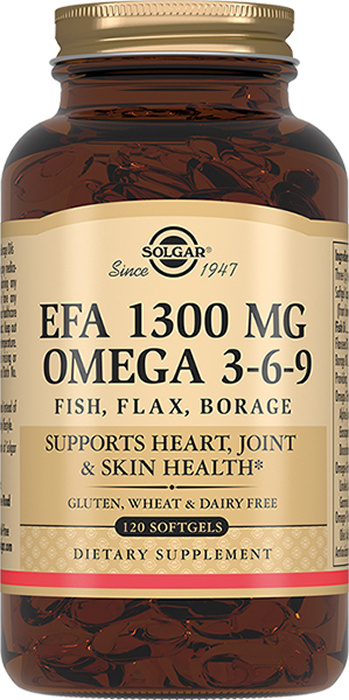 Solgar, EFA 1300 MG Omega 3-6-9 "Комплекс жирных кислот 1300 мг Омега 3-6-9", 120 капсул  #1