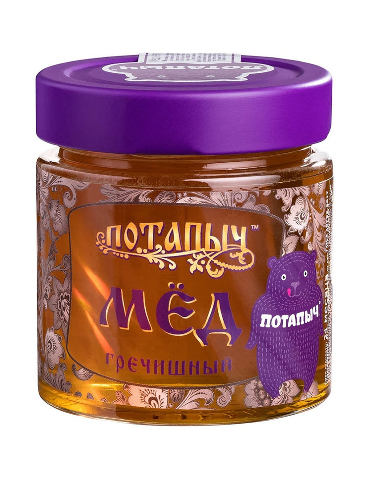 Мёд натуральный Потапыч "Гречишный" ст/бан 250 гр. #1