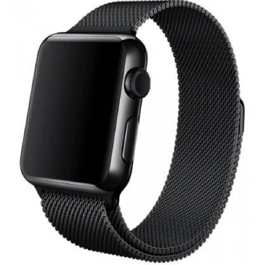 Металлический ремешок "миланская петля" для Apple Watch Series 1-8 - 38/40/41 мм (эпл вотч), черный  #1
